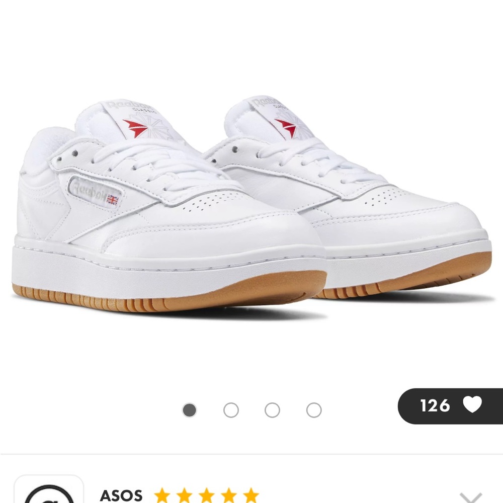 Shoes—Reebok Club C Double sneakers in white and gum sole